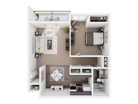Floor plan for 1 bed, 1 bath, 800 sqft